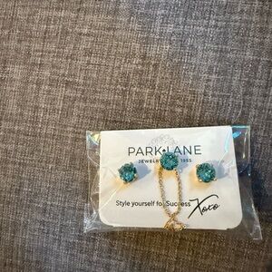 Park Lane Teal Impression Jewelry Set (earrings & necklace)